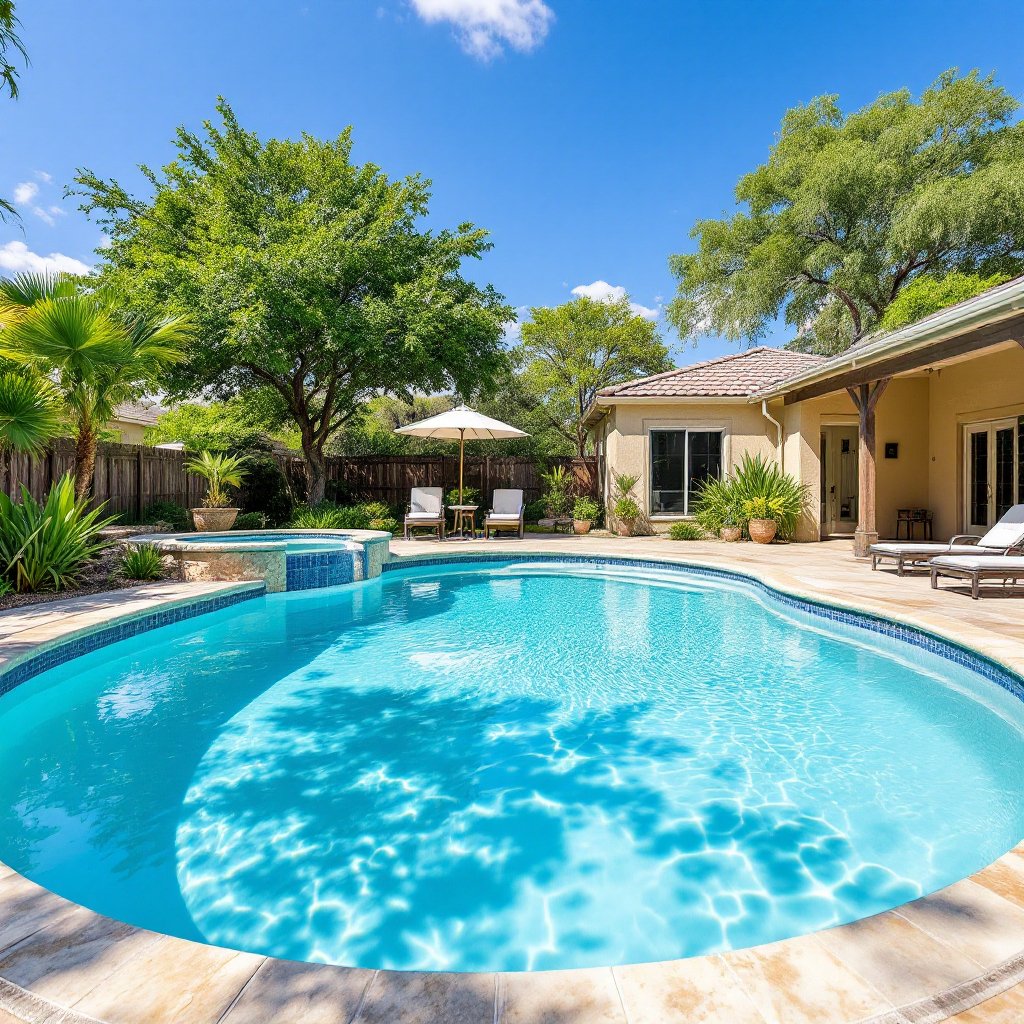 Professional pool resurfacing work in San Antonio